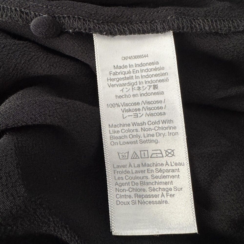 Madewell Dress Womens Medium Black V Neck Sleeveless Button Front Shift Dress - Picture 7 of 9